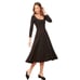 Reformation Lou Black Midi Dress Long Sleeve Stretch Women’s Medium NWOT