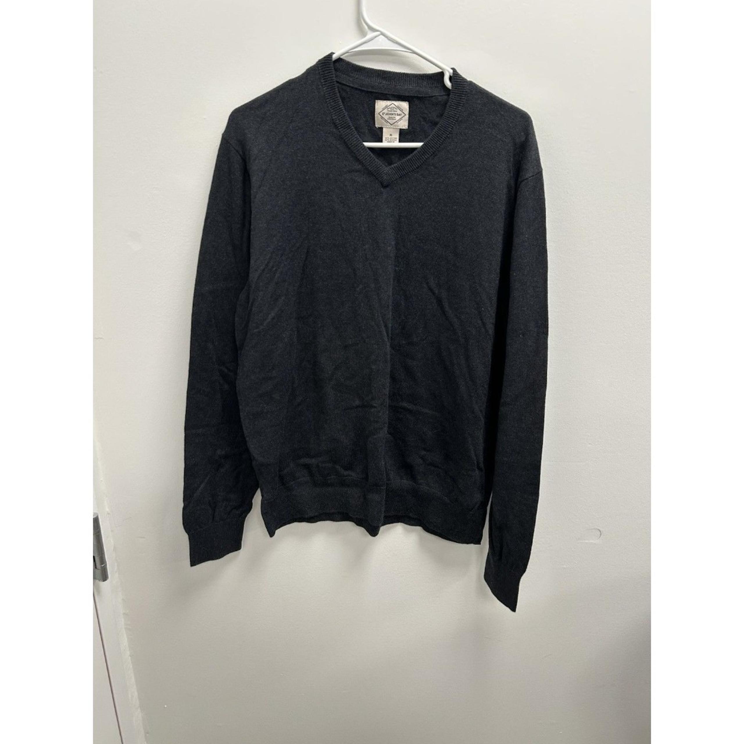 St. Johns Bay Sweater Mens XL Gray V-Neck Cotton