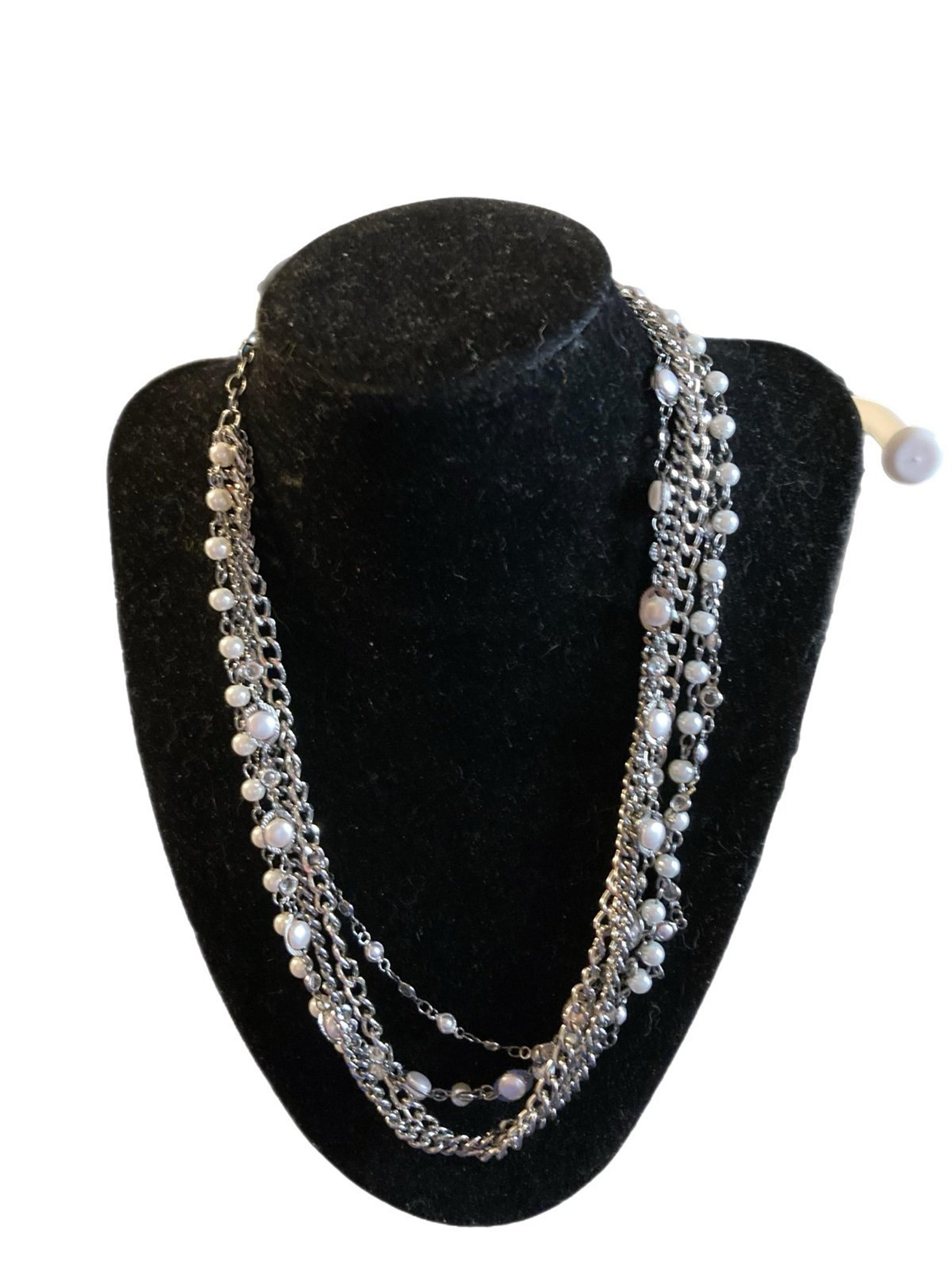 # Vera Wang 10” Faux Pearl Multi Chain Necklace