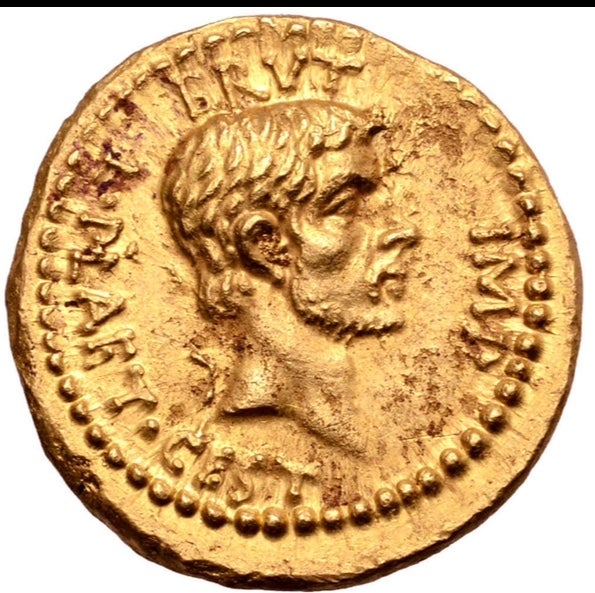 Brutus Ancient Gold Eid Mar Coin Solid 10k Gold REPRO