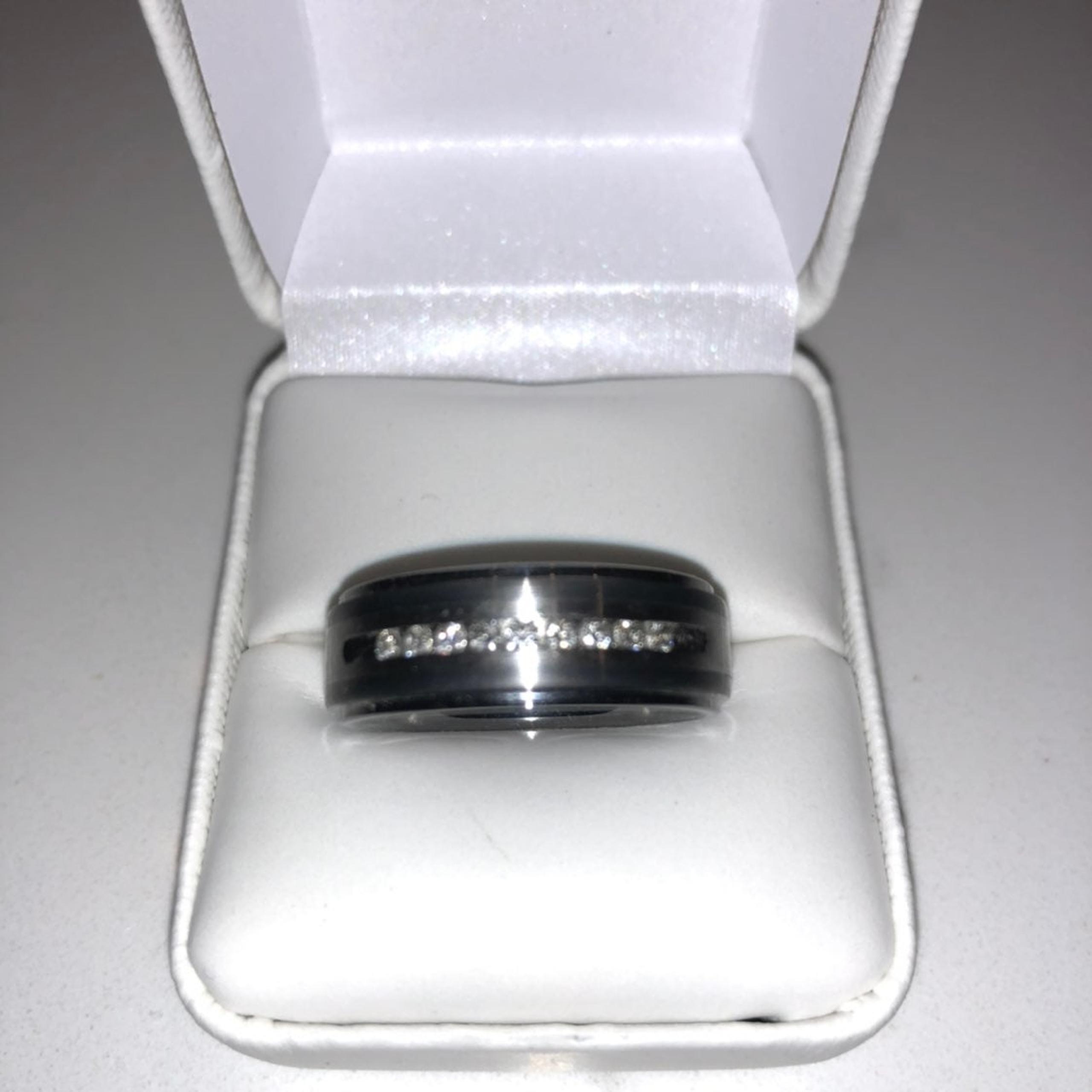 Men's 8MM Tungsten Diamand Ring - Triton