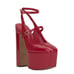 Jessica Simpson Red Patent Leather Pialley Buckle Mary Jane Platform Heels Sz:5