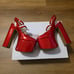 Jessica Simpson Red Patent Leather Pialley Buckle Mary Jane Platform Heels Sz:5