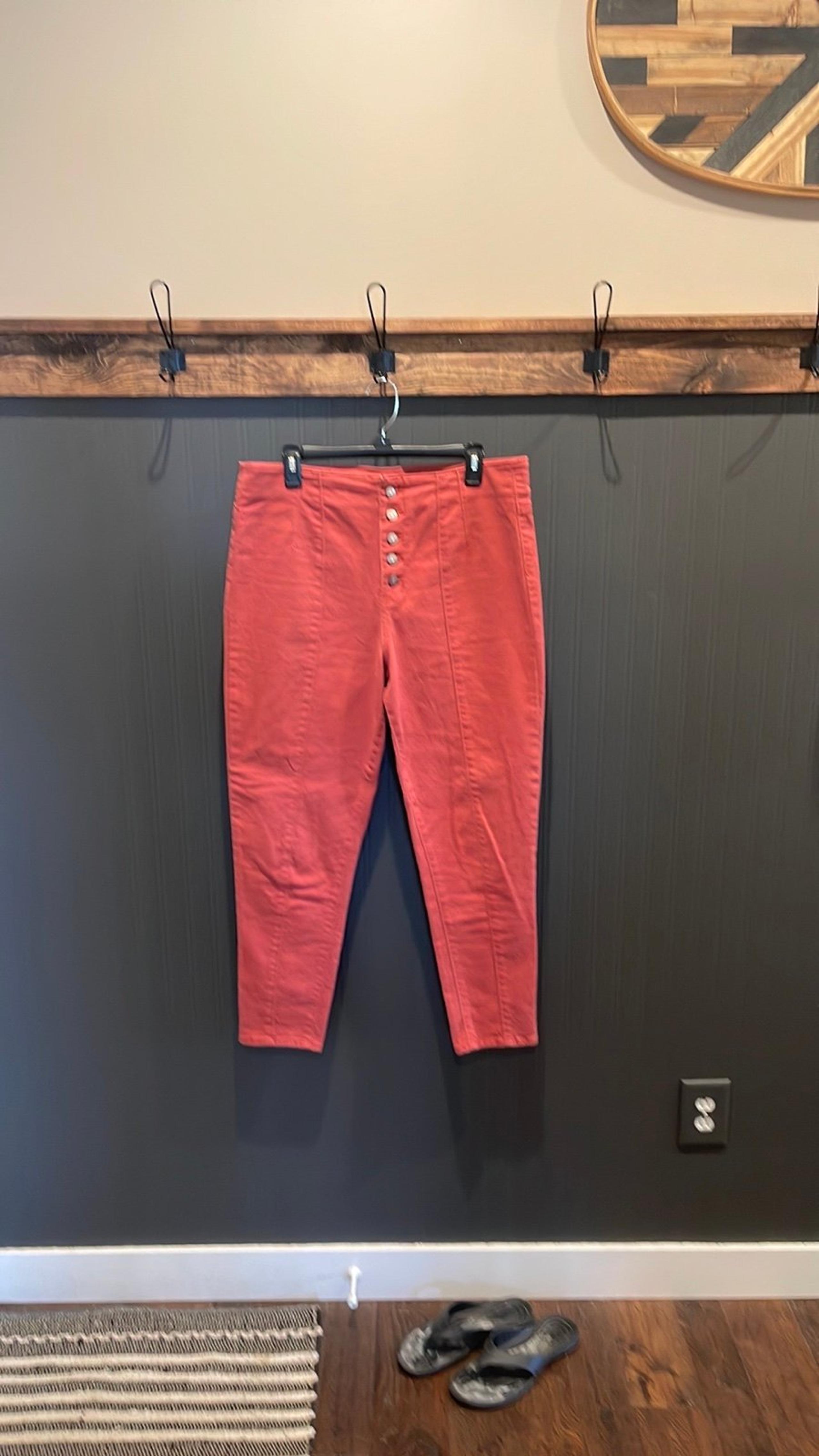 No boundaries womens button fly denim pant 17 ankle crop casual workwear
