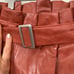 Revolve Majorelle terracotta brown faux leather pants,belt, pleated waist, XS