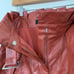 Revolve Majorelle terracotta brown faux leather pants,belt, pleated waist, XS