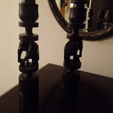 Ebony candleholders