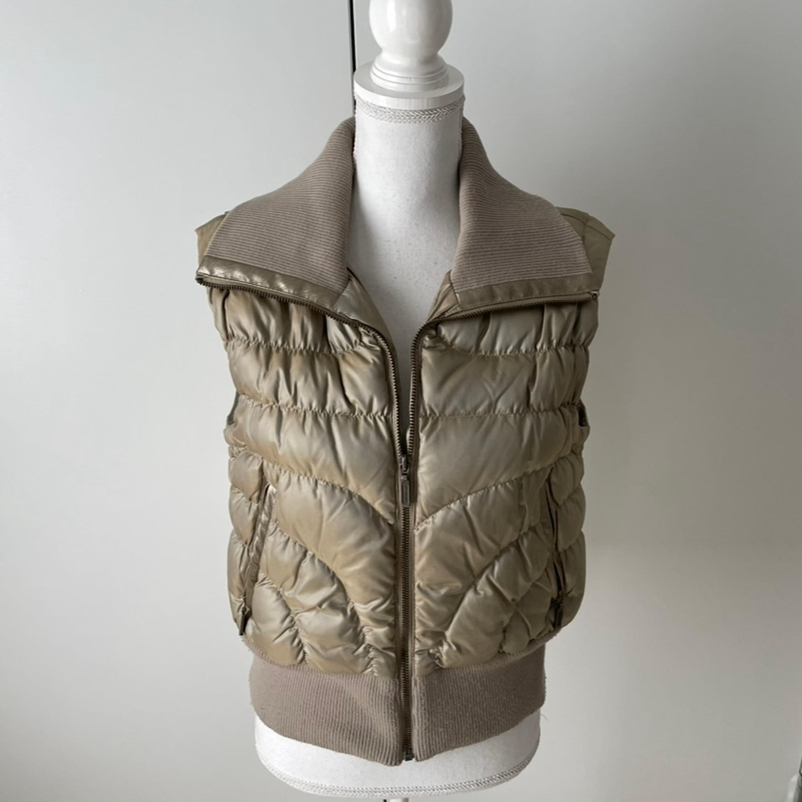 Express Gold Metallic Puffy Vest, Medium