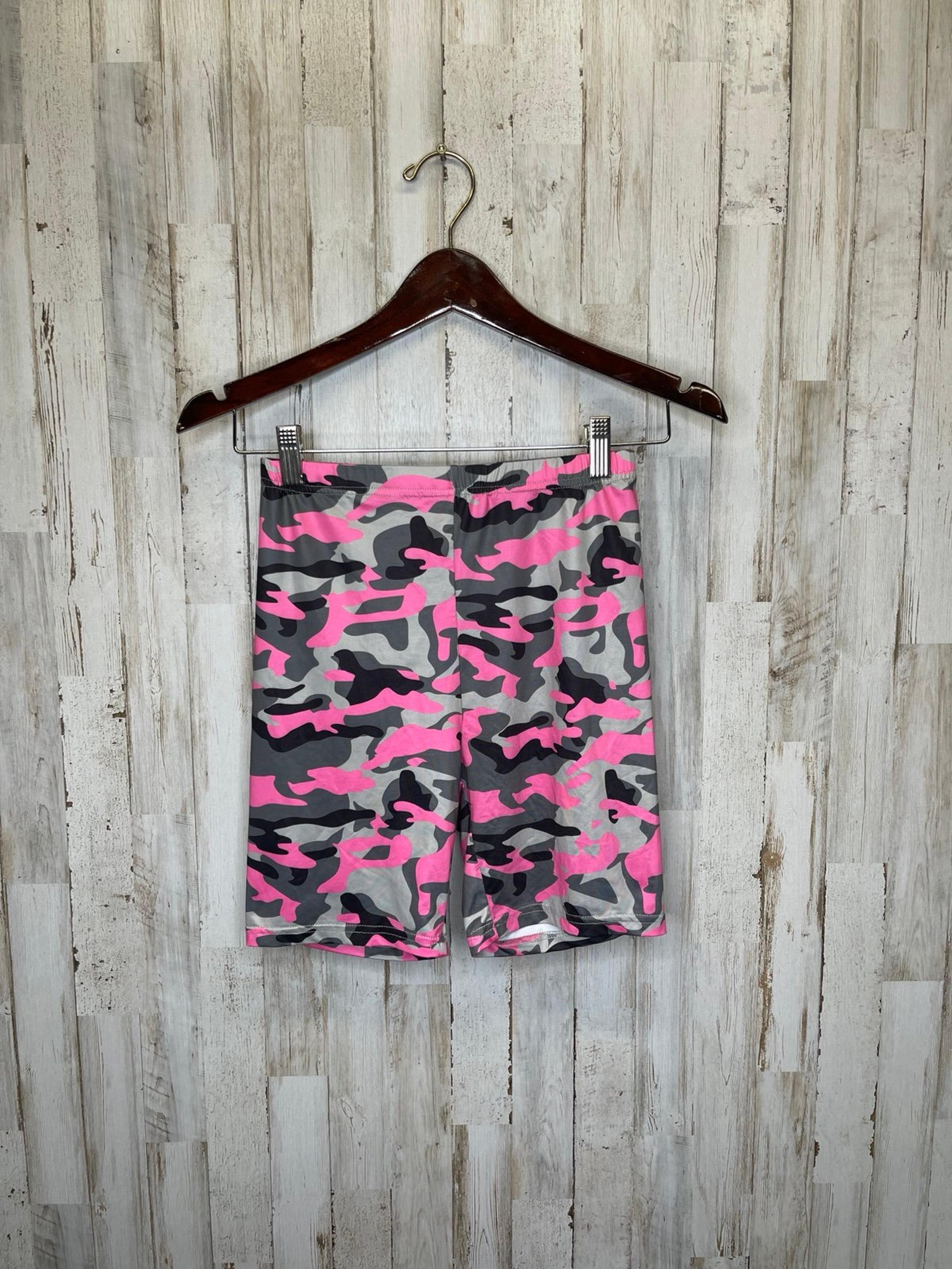 Shein small pink camo biker shorts