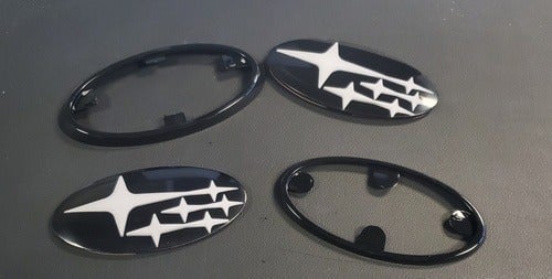 2015+ subaru wrx sti front & rear badge white star 2015-2021 wrx or sti