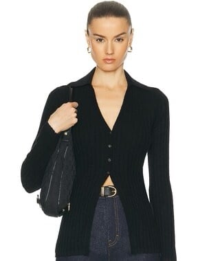 Guest In Residence Wool/Cashmere V neck Cardigan