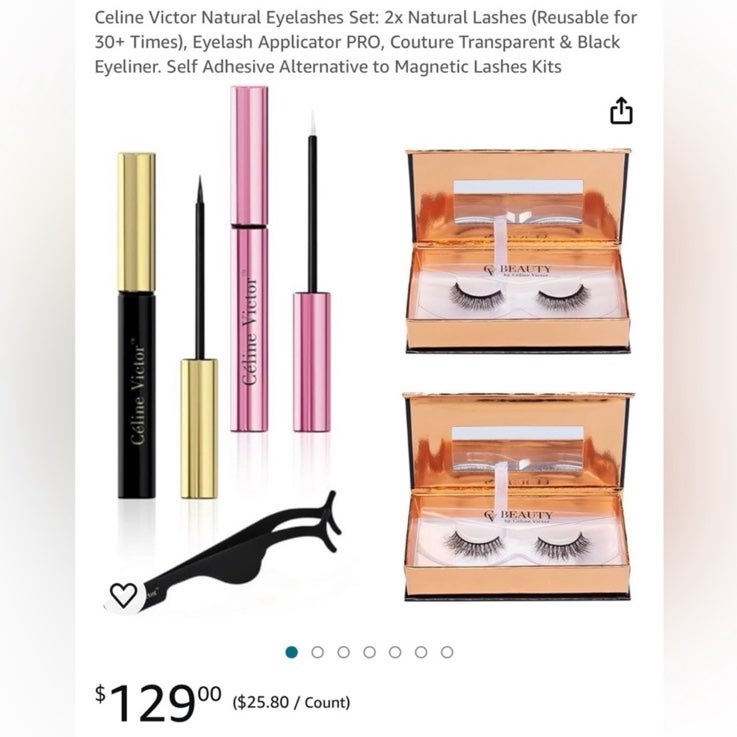 2x Natural Lashes, Eyelash Applicator PRO, Couture Transparent & Black Eyeliner