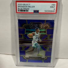 2023-24 Panini Select - Concourse Blue Prizm #80 Brandon Miller (RC) PSA 9 mint