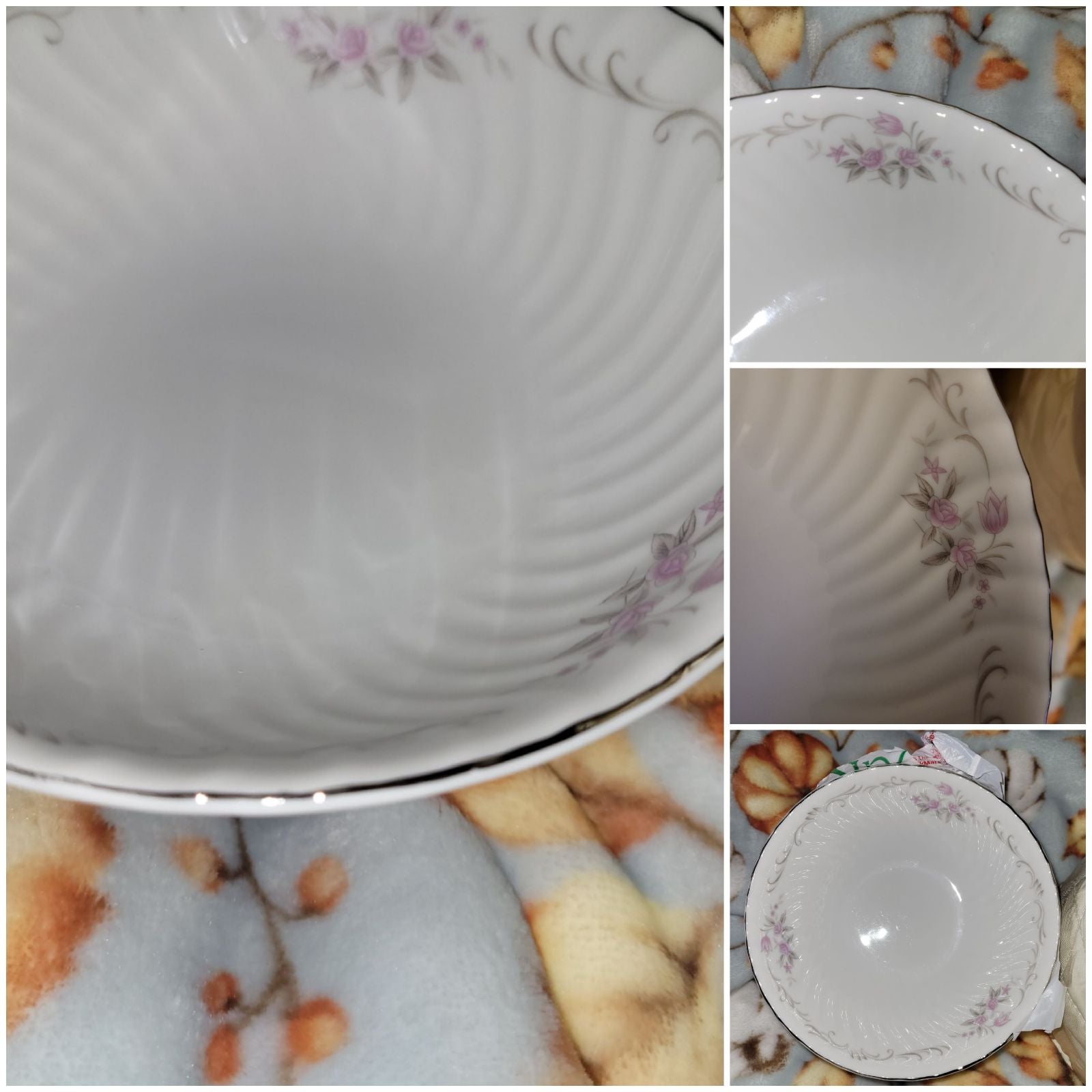 16 Piece Vintage Genuine Porcelain Set of 8 Bowls 8 plates