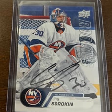 Ilya Sorokin rookie auto card