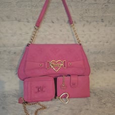 Juicy Couture Pink Only Juicy Flap Shoulder Bag and Wallet set