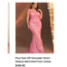 NWOT Faeriesty Hot Pink Sequin Mermaid Off The Shoulder Gown Size Jr. L Wns 8