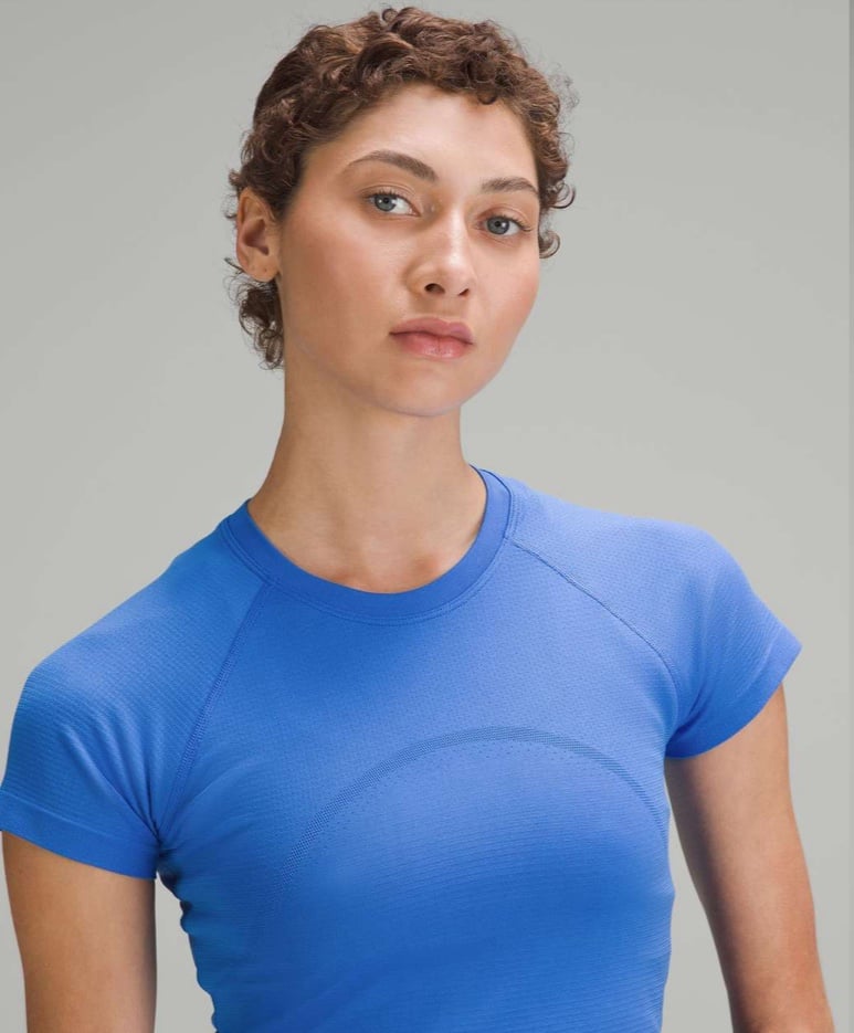 NWT Lululemon Swiftly Tech Cropped Short-Sleeve Shirt 2.0 Pipe Dream Blue Sz 8
