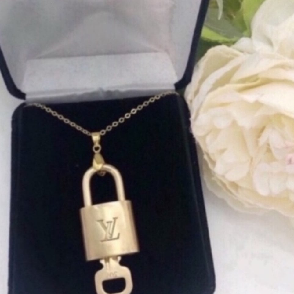 Louis Vuitton Lock & Key with Gold Necklace