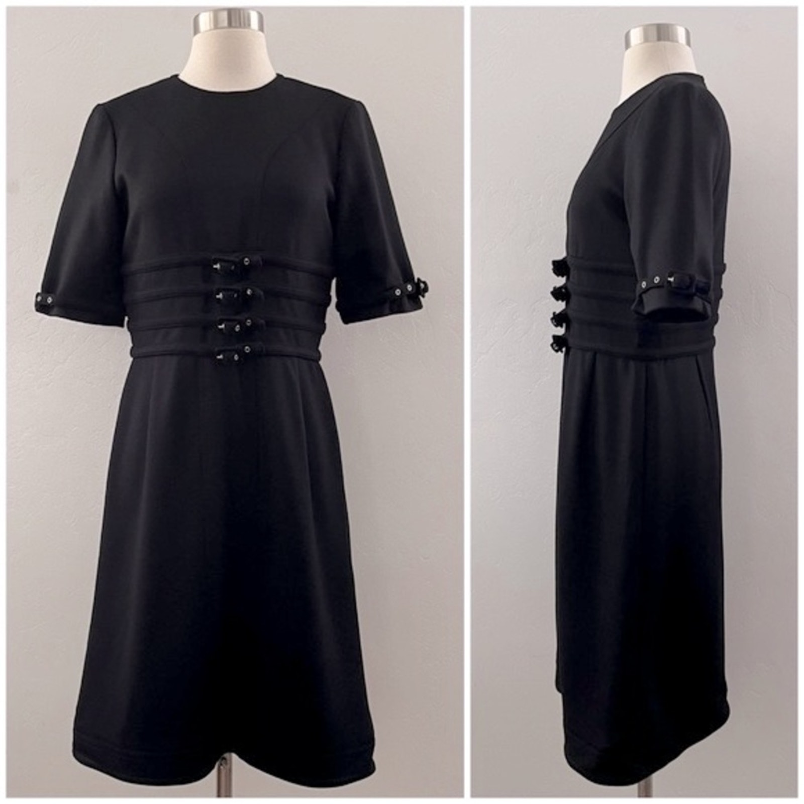 Tommy Hilfiger Special Edition Virgin Wool Midi Dress Modest Office Black Size 8