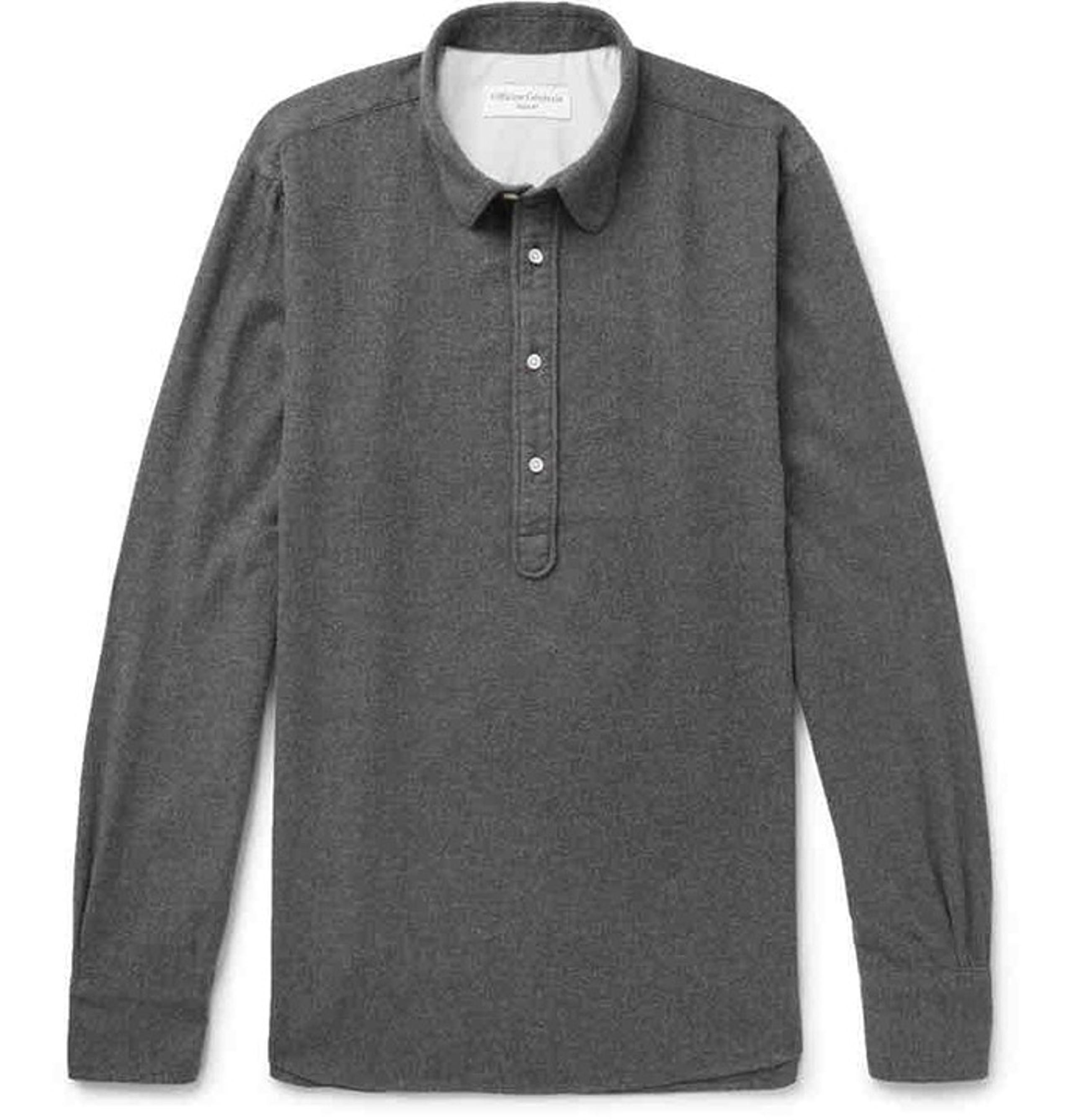 Officine Generale Penny-Collar Cotton-Flannel Men’s Shirt