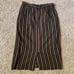 Vintage Christian Dior USA Brown Black Striped Two Piece Blazer Skirt Set Size 8