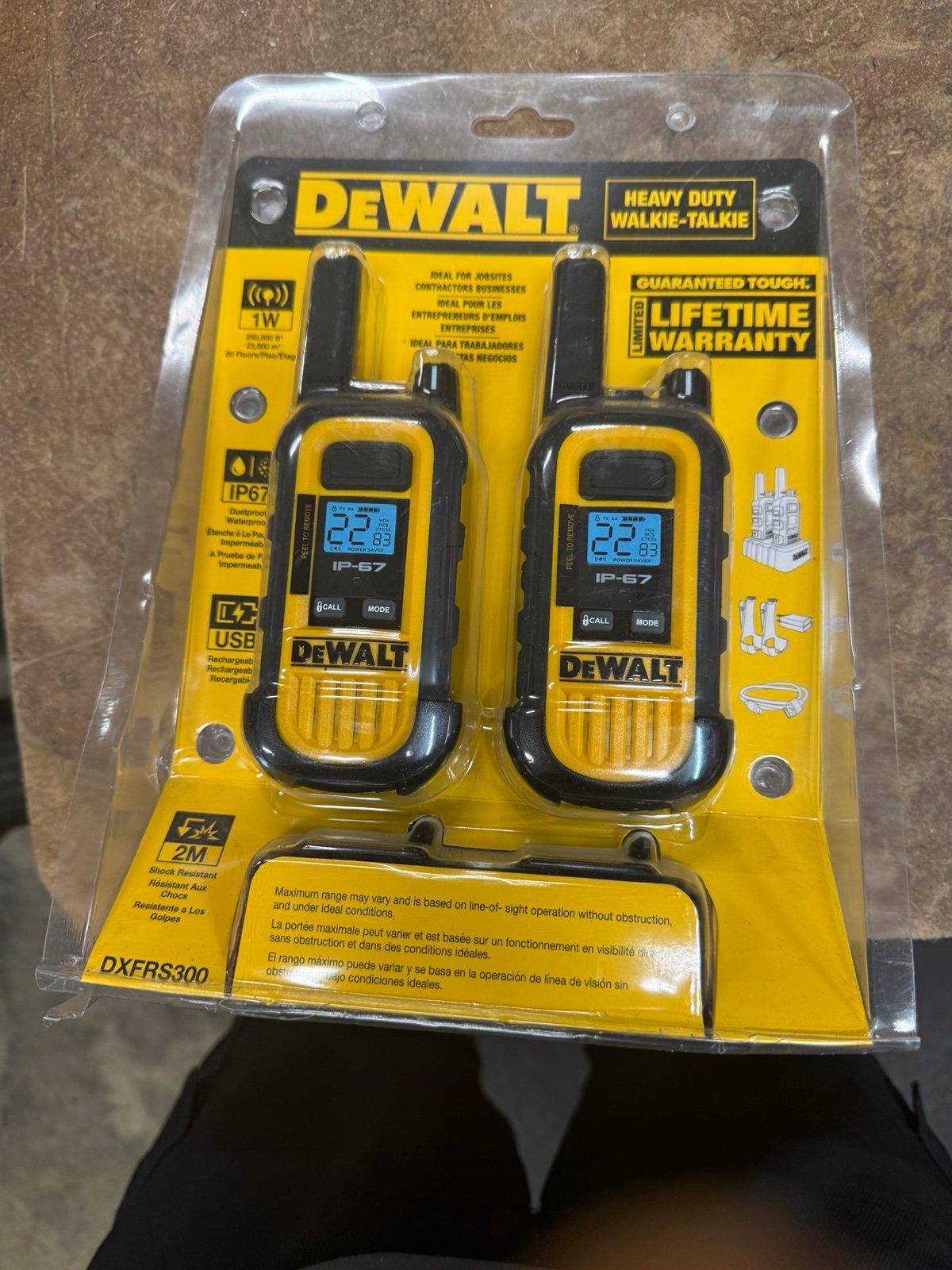 DEWALT DXFRS300 Heavy-Duty 1-Watt Walkie Talkies (2-Pack)