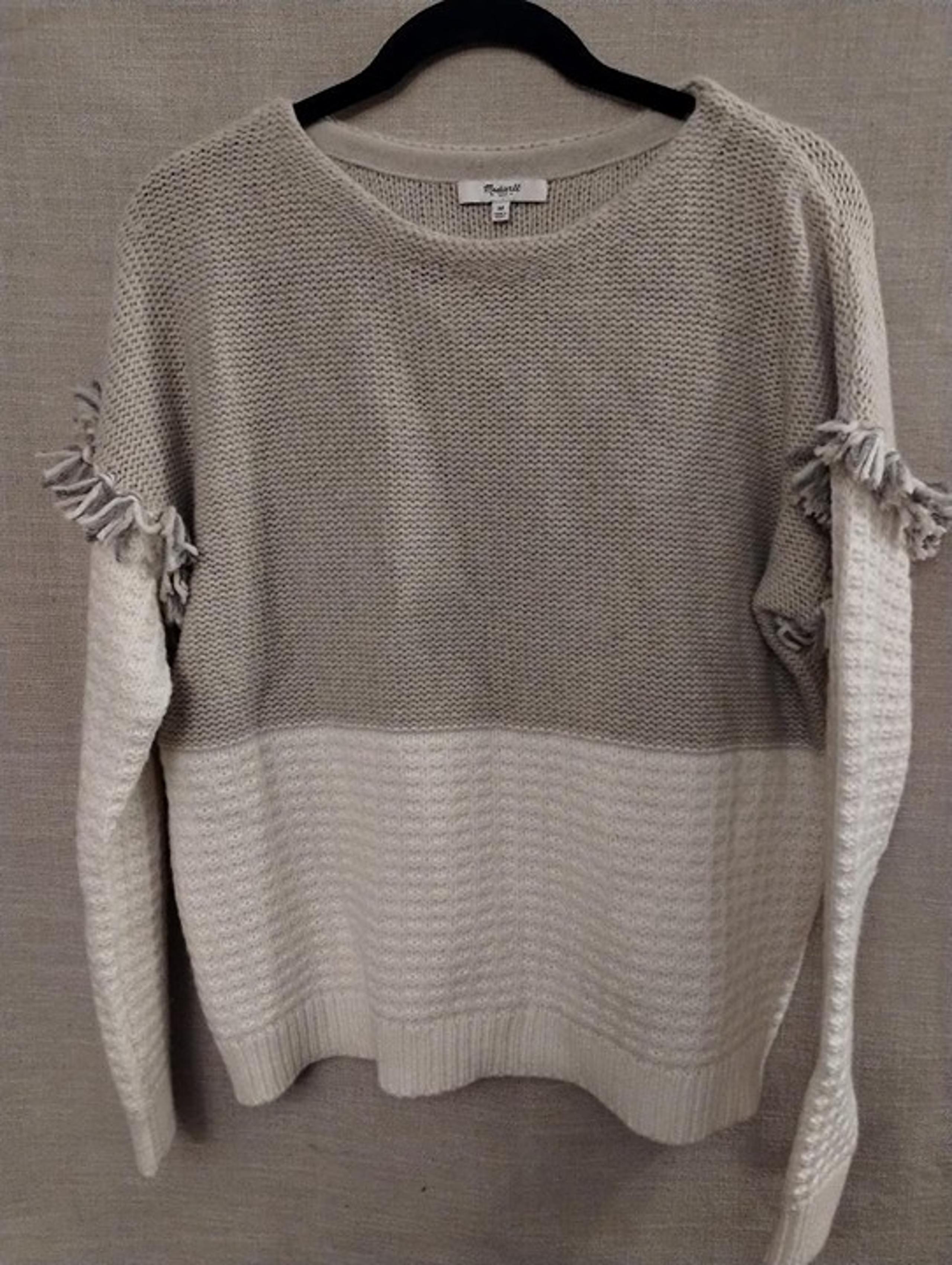 Madewell Wool Blend Scoop Neck 2-Tone Pullover Sweater Sz M.