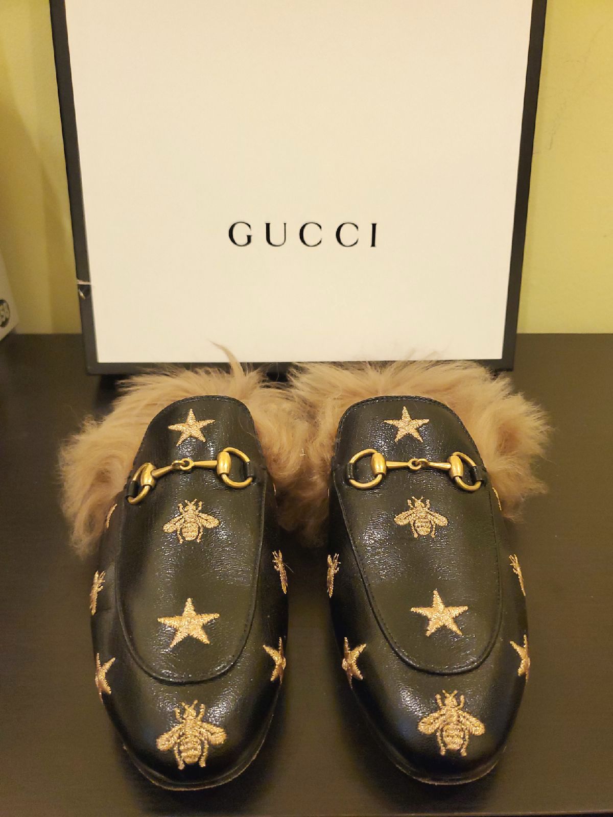 Gucci Princetown Leather Slipper with St