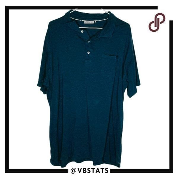 Tasc Performance Men's Flannel Bamboo Golf Short Sleeve Polo Shirt Blue Size 2XL