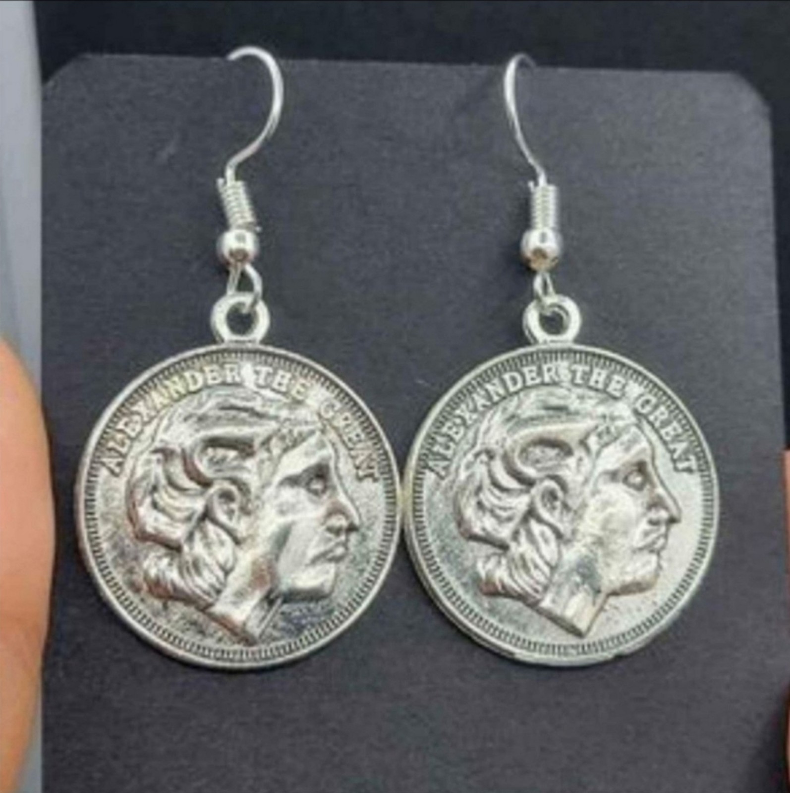 Alexander The Great Coins Earrings 925