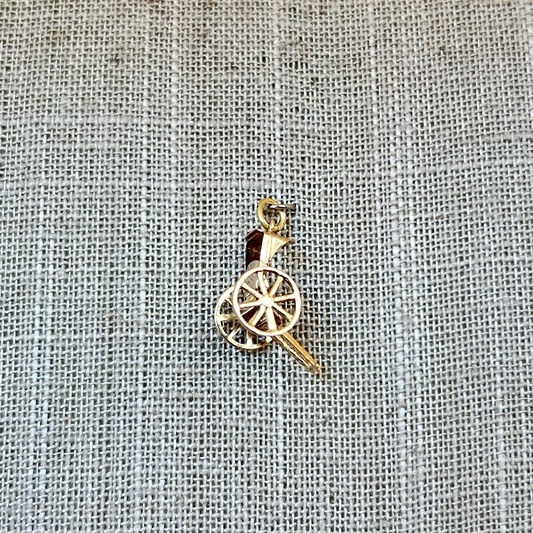 Vintage 14K Yellow Gold Rickshaw Cart Charm GP-3004-C