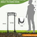 Garden Hose Holder with 4 Spikes & 2 Tool Hooks, Freestanding Water Hose Holders