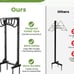Garden Hose Holder with 4 Spikes & 2 Tool Hooks, Freestanding Water Hose Holders