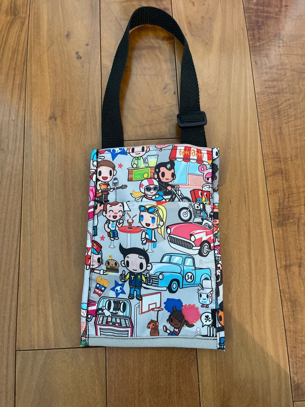 handmade upcycled tokidoki messanger bag