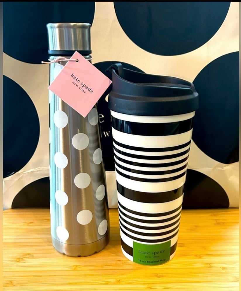 BUNDLE ♠️ Kate spade stainless steal water bottle & 16 oz thermal mug. New with