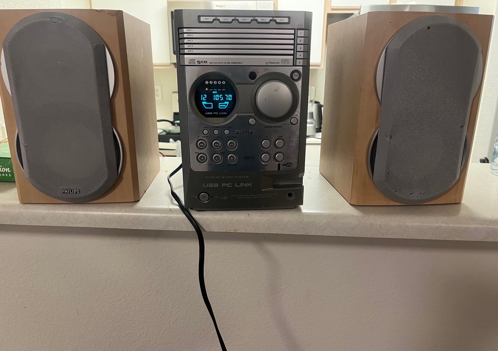 Philips Philips MCM530/37 5 Tuner Disc CD Changer Stereo System Read Description