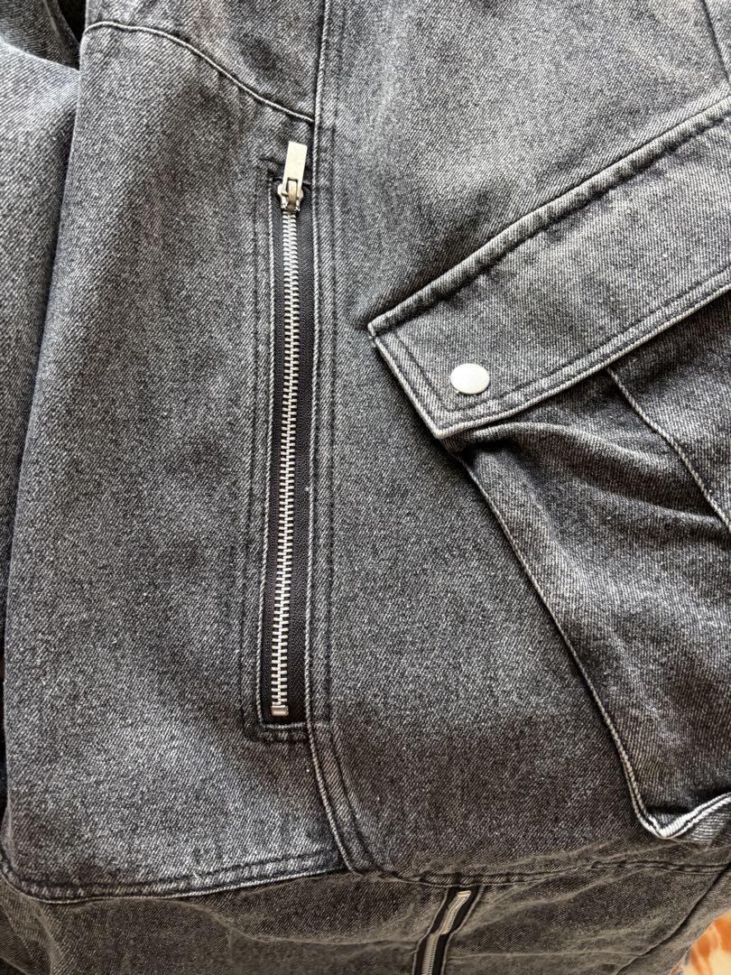 jentlouis】 Zip-Slit Cargo Denim Pants