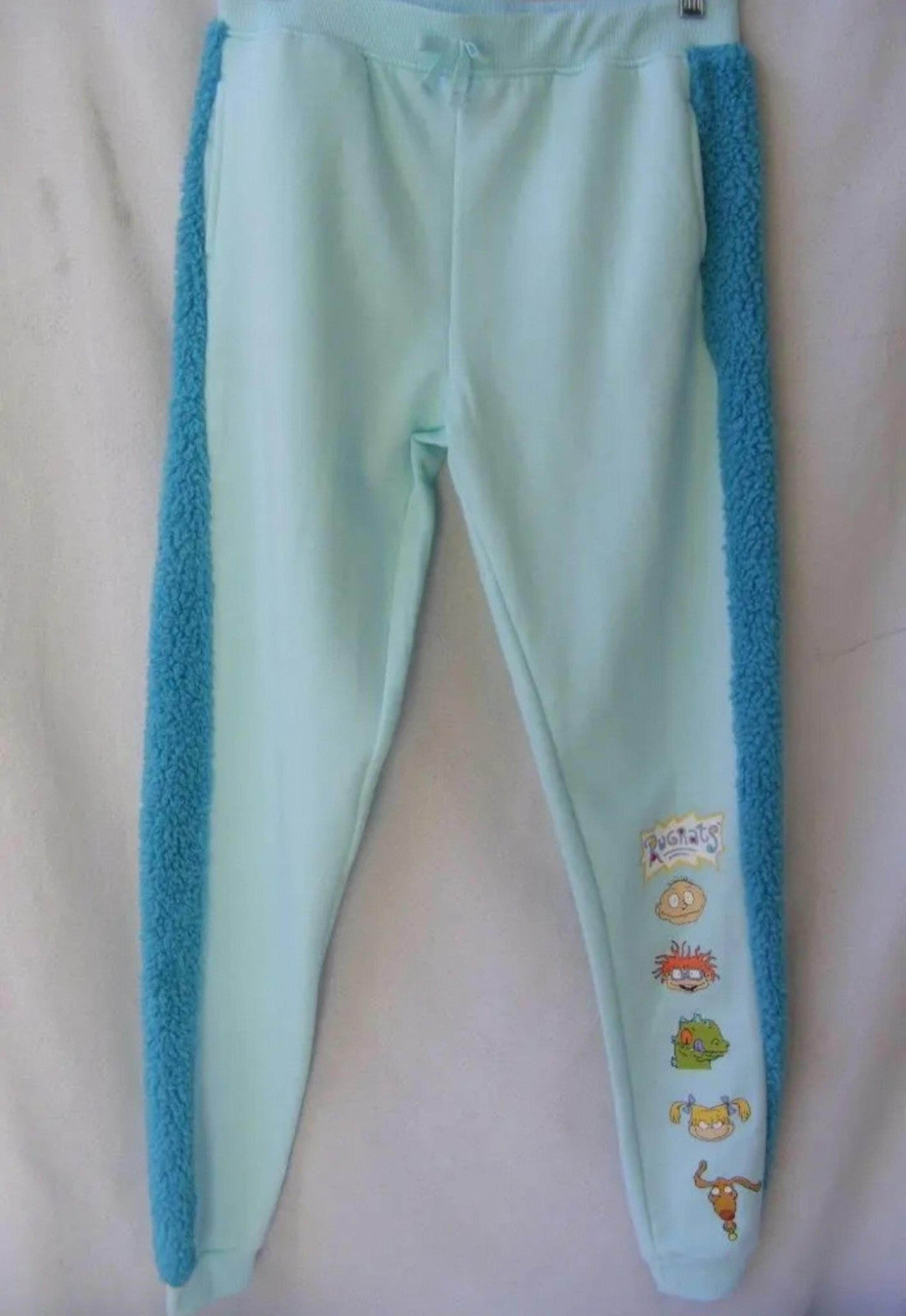 RUGRATS Nickelodeon Jogger Sweat Pants Mint Green/Teal Girls Size 4/5 NEW
