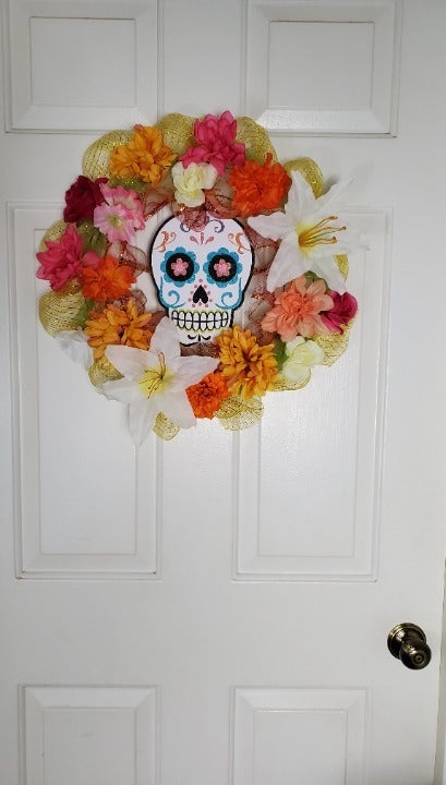 Day of the Dead handmade wreath