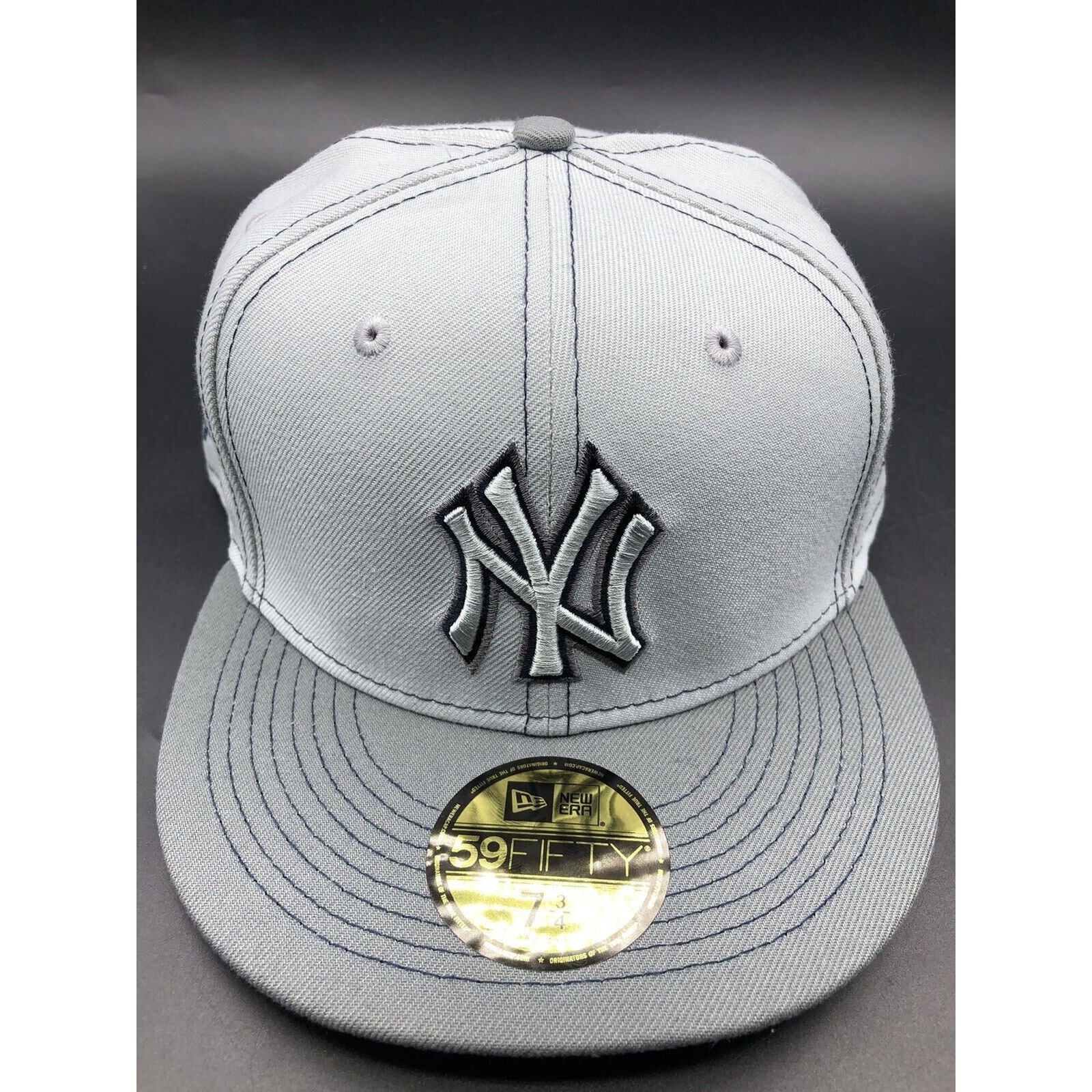 [60310875] MENS NEW ERA MLB NY YANKEES 5950 GRAY POP FITTED - GRAY