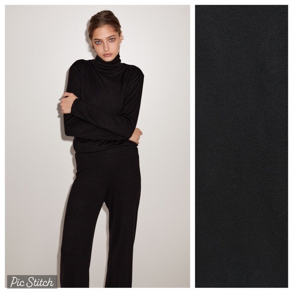 NWT. Zara Black Soft Feel Turtleneck Sweater. Size L.