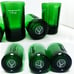 NEW (6-PACK) JAGERMEISTER HEAVY DUTY GLASS GREEN LOGO SHOT GLASSES EMBOSSED SET