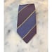 Ben Silver Vintage Silk Cotton Striped Purple Blue Tie Handmade In England