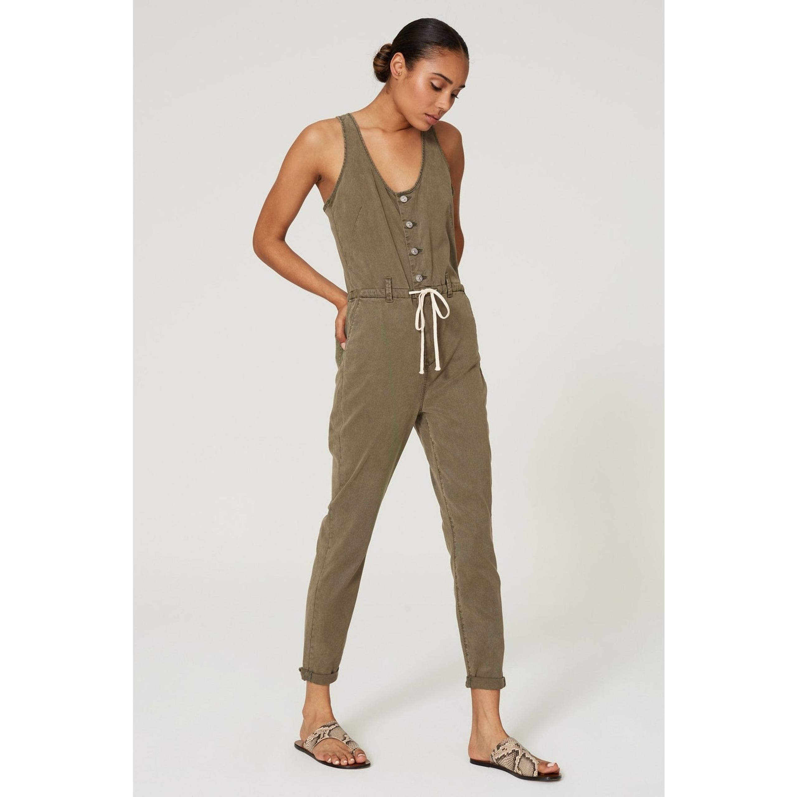 Paige Womens Christy Utility Jumpsuit Green Romper Pants Playsuit Size 4 Small