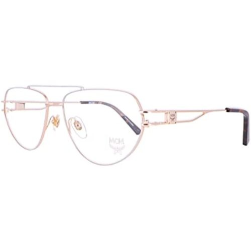 NEW MCM 2129 715 Shiny Gold & Silver Aviator Eyeglasses 57mm with MCM Case