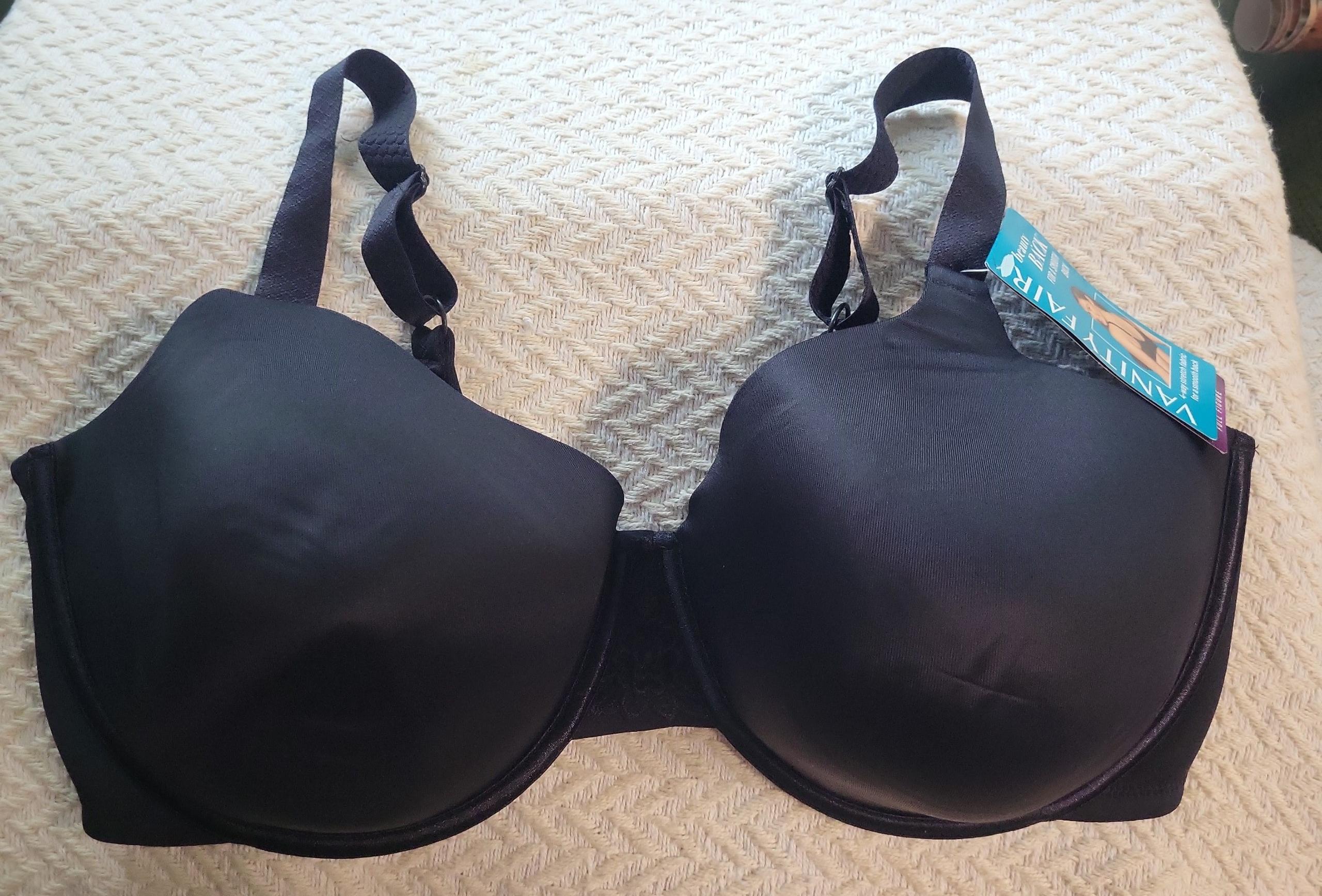 Bra, 42DDD, Black, Vanity Fair, underwire, adjustable straps