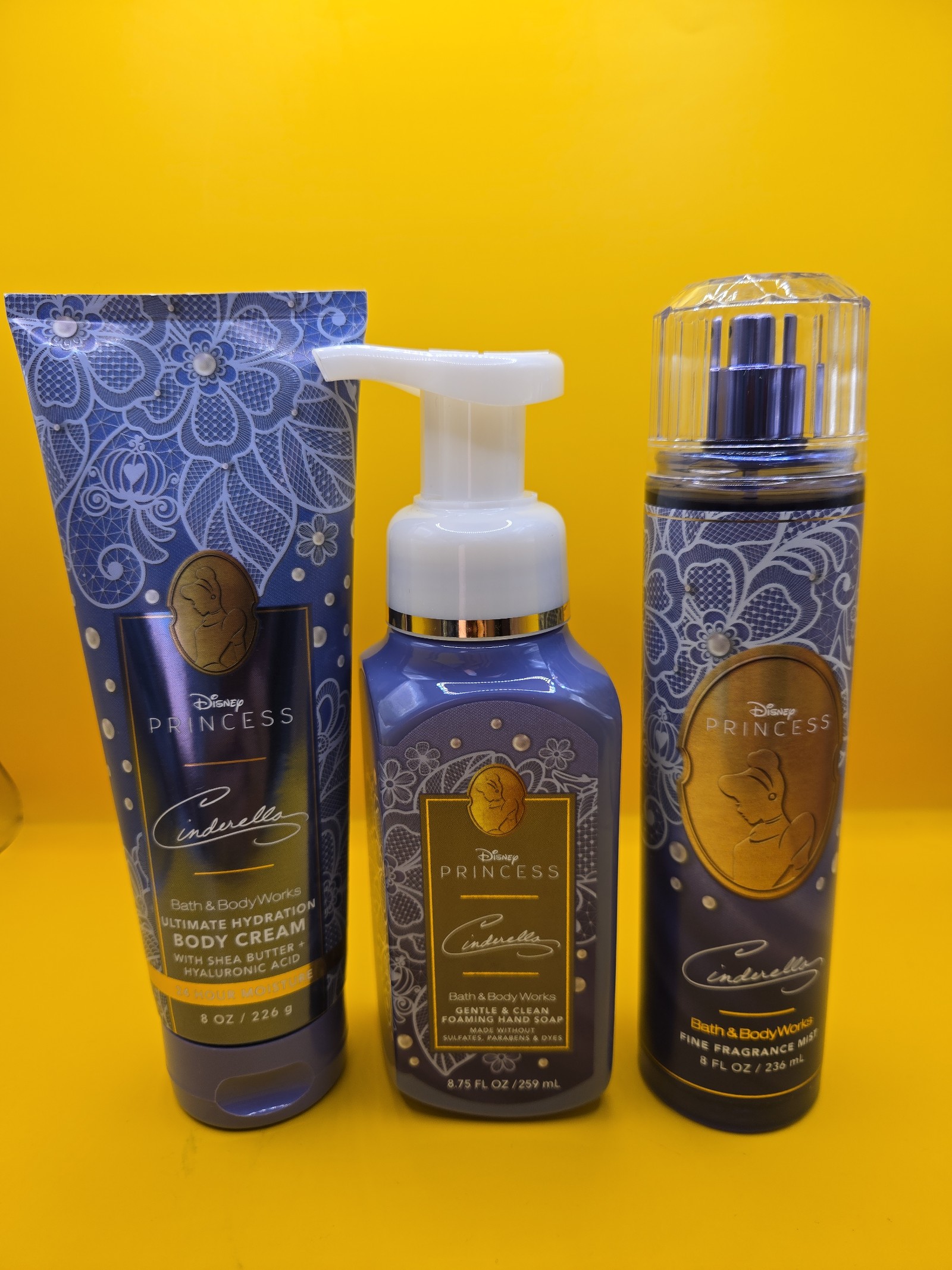 BBW Disney Princess Cinderella Body Cream, Body Wash, and Mist Set