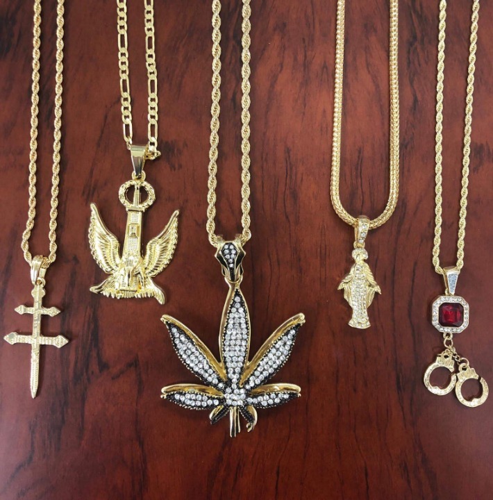 18k Gold Necklaces Chain Pendant Bundle5