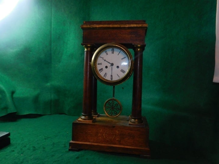RARE STRING ESCAPEMENT MANTLE CLOCK
